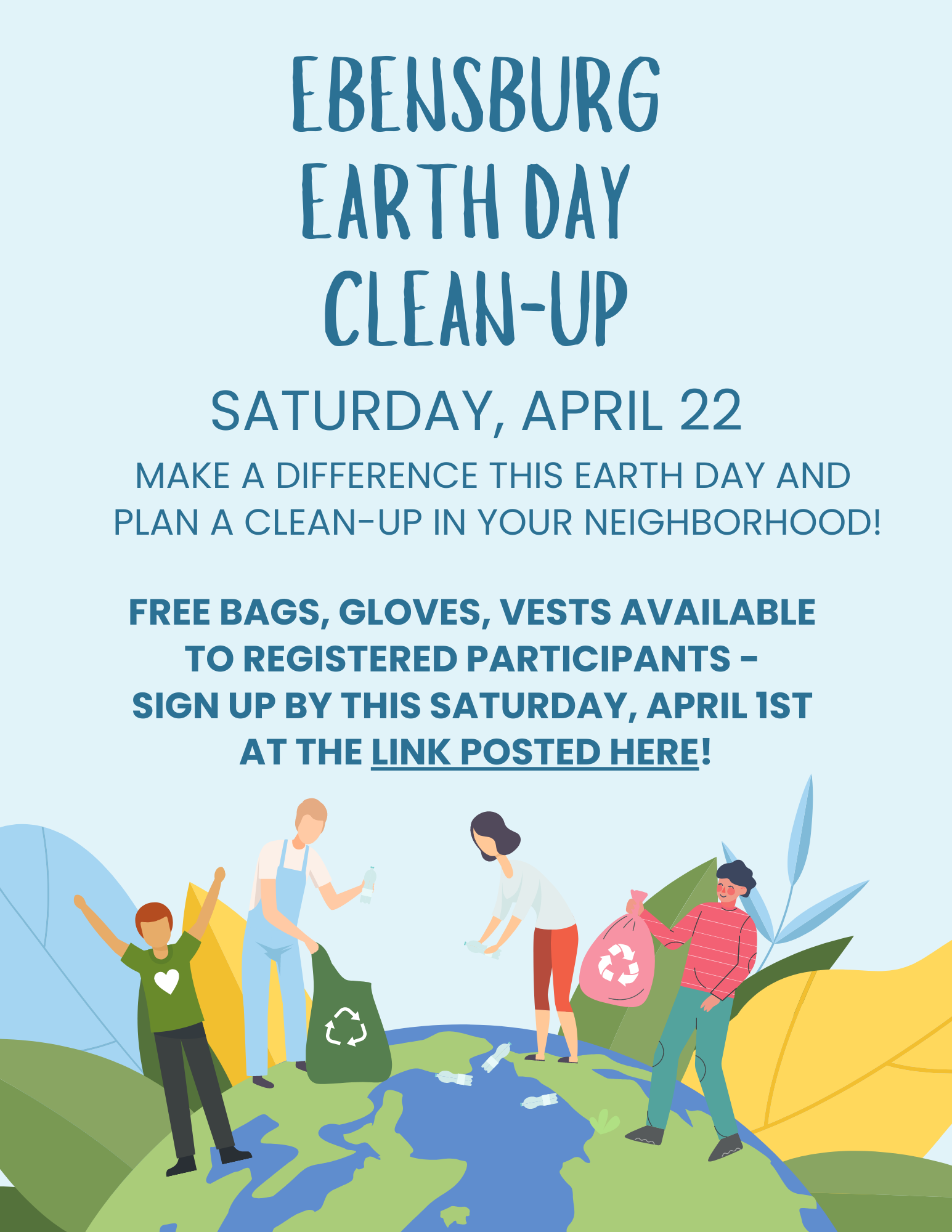Earth Day CleanUp Event Ebensburg Borough