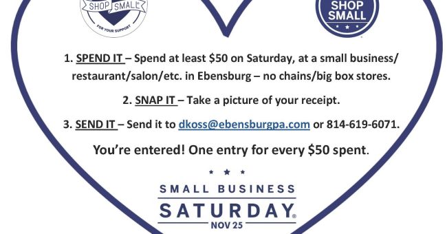 Shop Small in Ebensburg – Small Business Saturday Contest, Nov. 25th