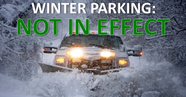 Winter Parking will NOT be in Effect Starting at 5 pm on February 19th